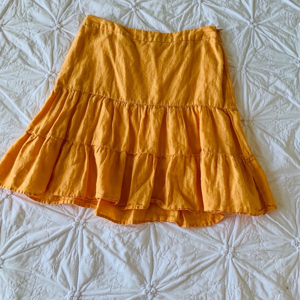 Gap Orange Linen Skirt
